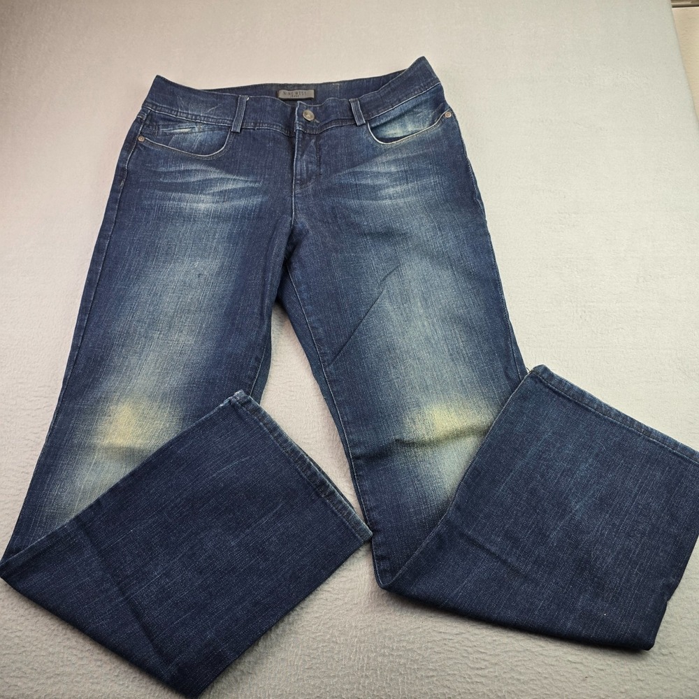 Nine West Bootcut Jeans Size 12 Dark Wash Stretch Denim Mid Rise Y2K Classic